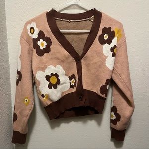 Floral Cropped Cardigan